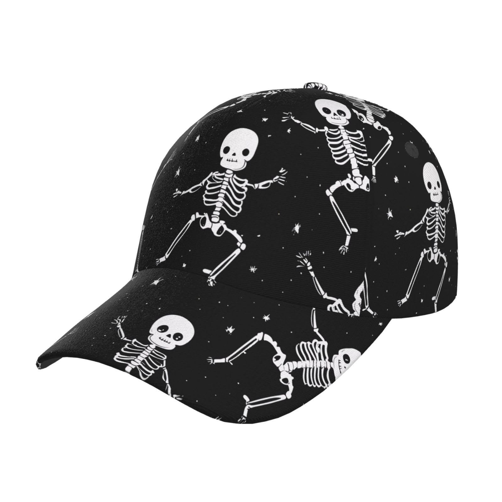 Gorra de béisbol de calavera transpirable con visera de protección solar 8