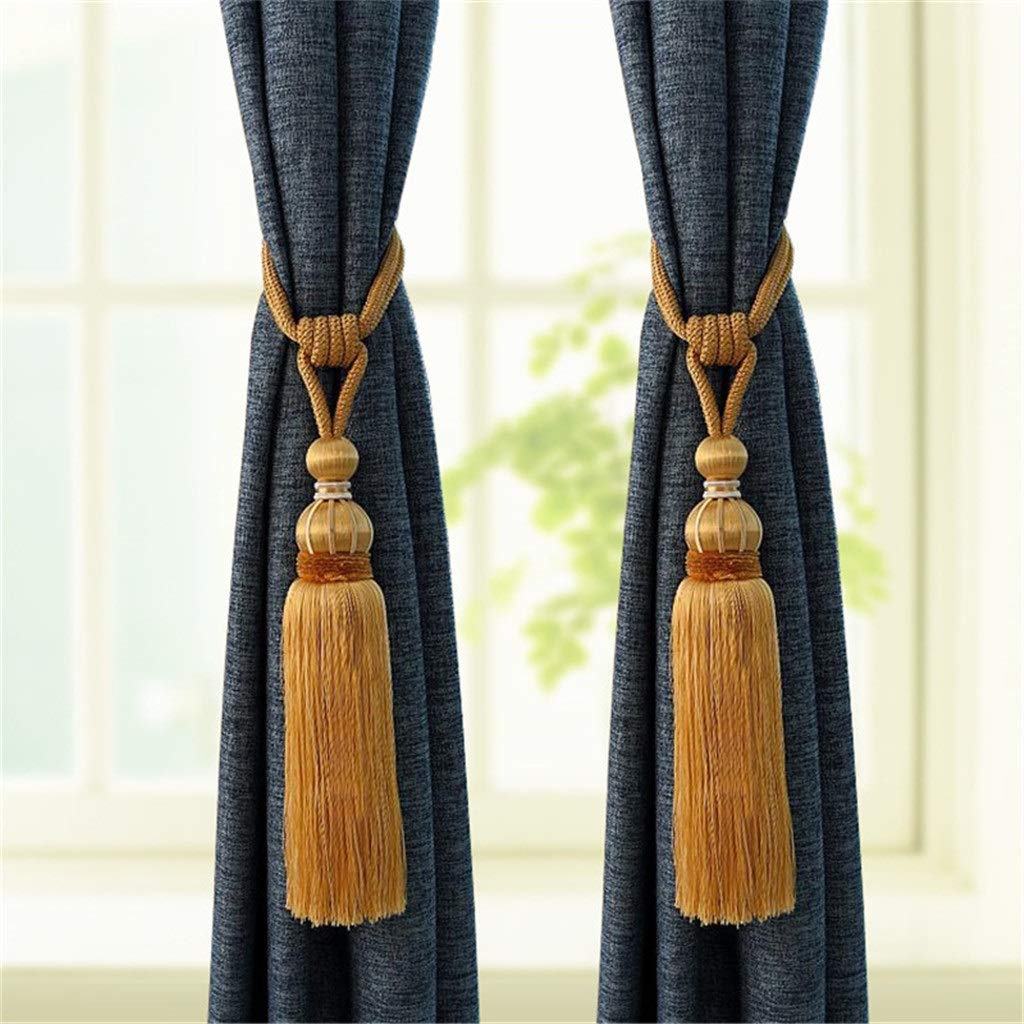 2 alzapaños decorativos para cortinas con borlas naranjas, elegantes hebillas de cortina, accesorios de cortina de alta calidad, alzapaños