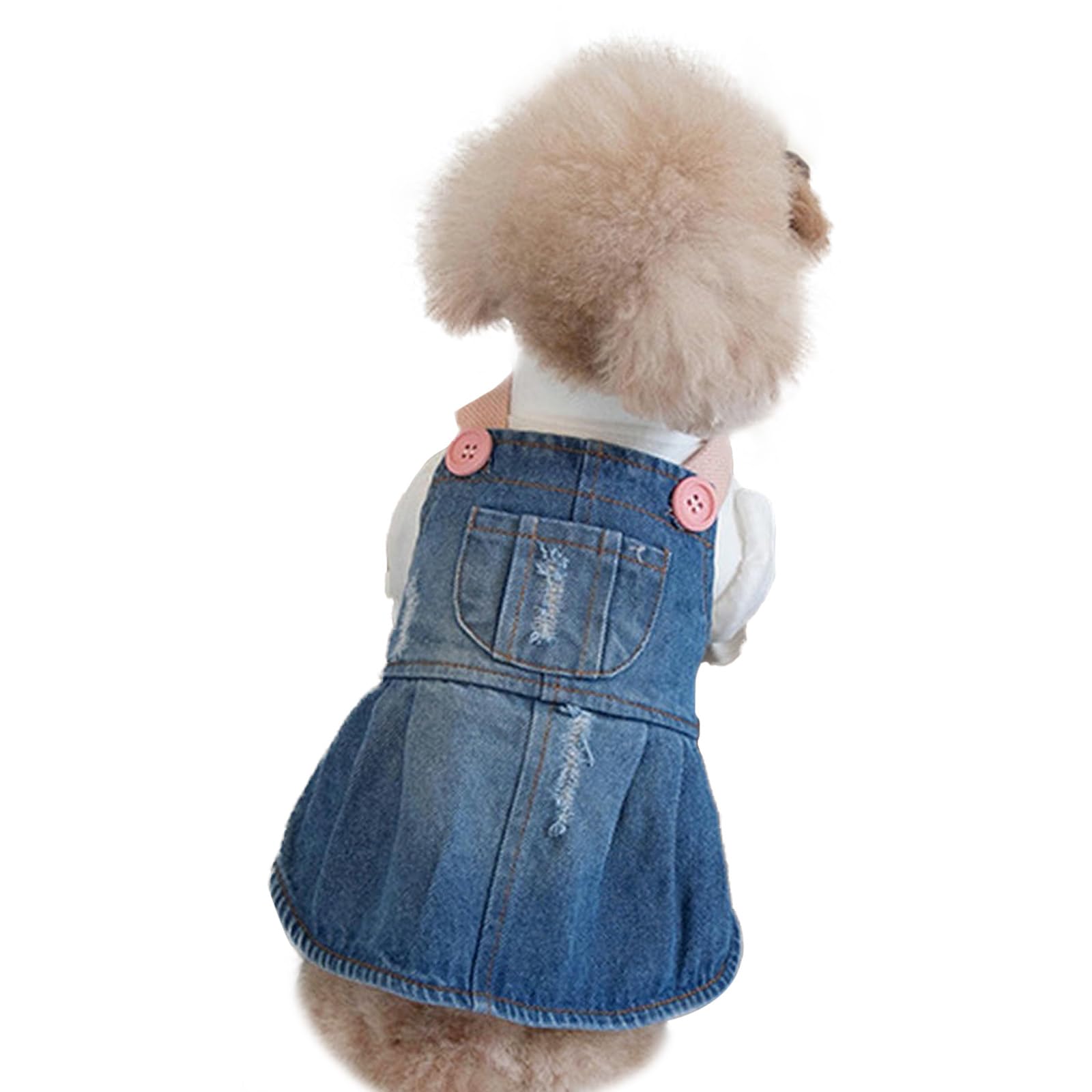 Robe en denim pour chien avec fermeture facile, jupe jean souple et confort