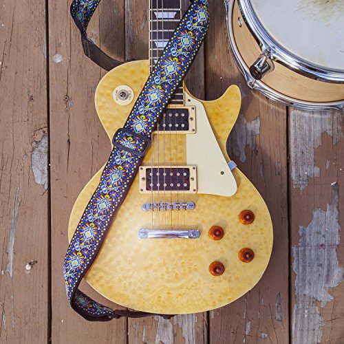 KLIQ Sangle de guitare vintage tissée pour guitare acoustique et électrique | Style Hootenanny jacquard des années 60… - Les Beatles, Paul McCartney, John Lennon, RIngo Starr, George Harrison KLIQ Sangle de guitare vintage tissée pour guitare acoustique et électrique | Style Hootenanny jacquard des années 60… – Image 7