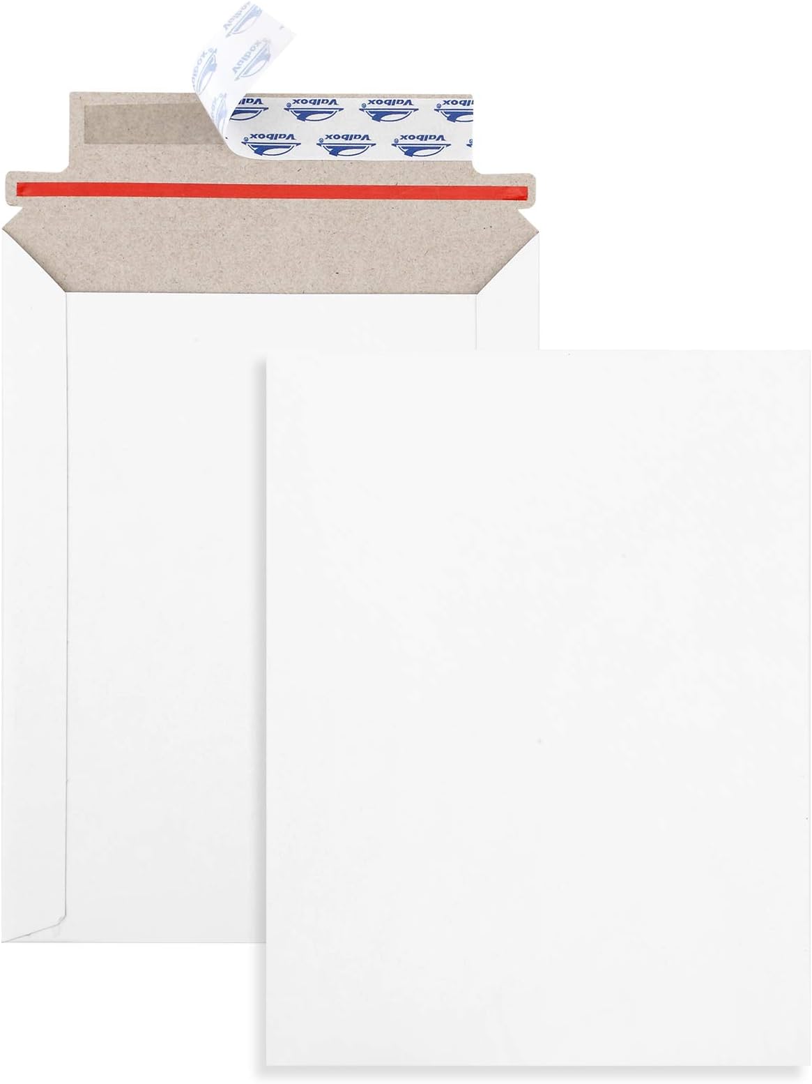 ValBox 6x8 Self Seal Photo Document Mailers 25 Pack Stay Flat White Cardboard Envelopes, 6.25 x 8.25 Inches