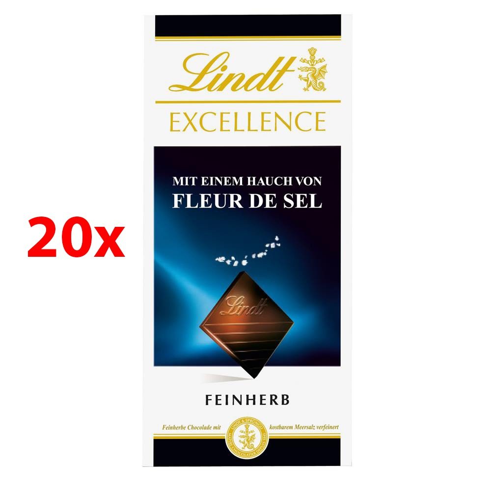 Lindt Excellence Schokolade Feinherb Fleur de Sel (20x100g Tafel)