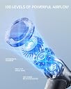 Aluan Powerful Portable Handheld Fan, High Speed 100 Adjustable Personal Turbo Fan Pocket Size,2000mAh Rechargeable Battery with LED Display, Small Hand Fan with Lanyard for Travel,Office,Home,Outdoor gallery image