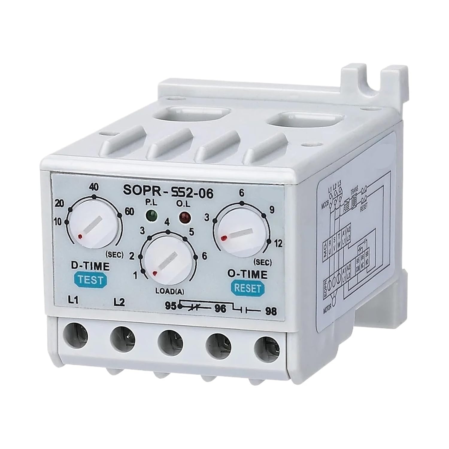 SOPR-SS2-440 Electronic Overload Relay Motor Protector Thermal Relay(Un:180-460VAC)(1-6A)