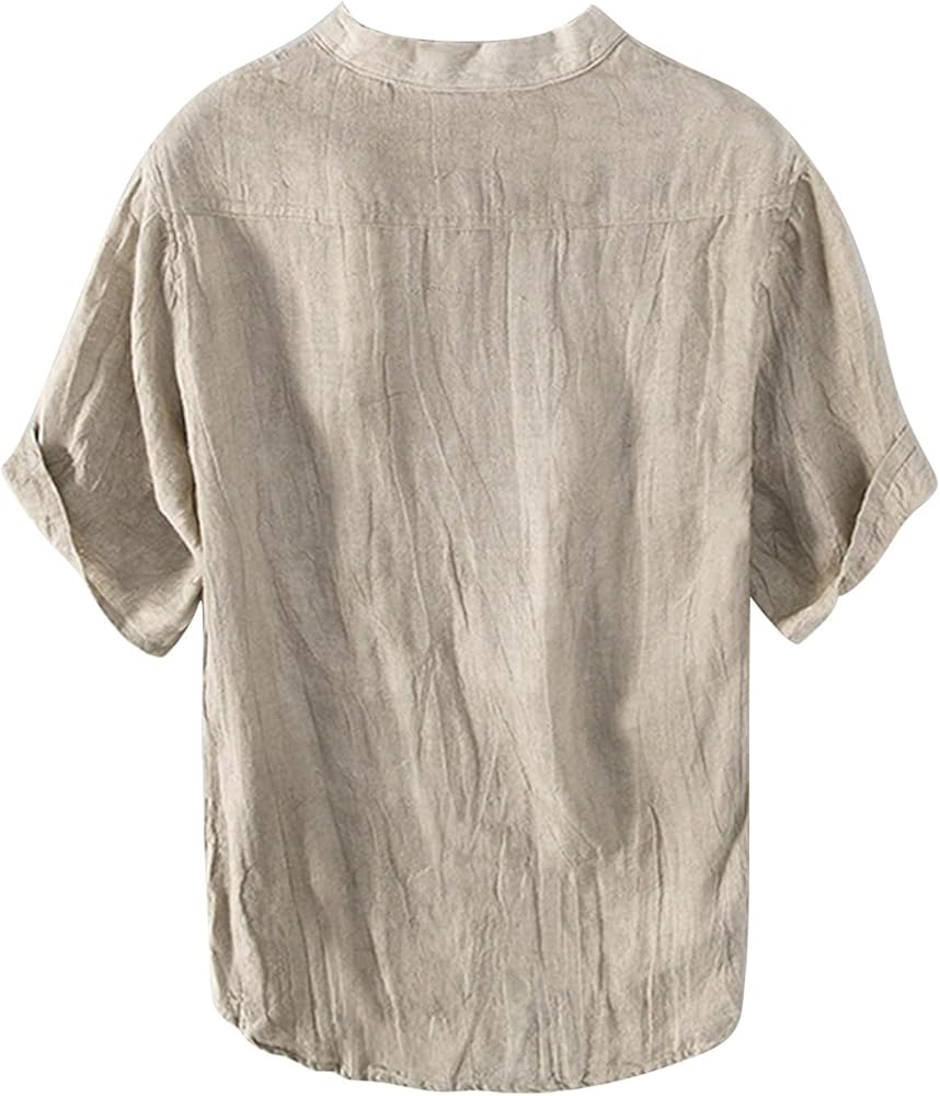 Amazon.com: Linen Shirts for Men Vintage Washed Old V Neck Button
