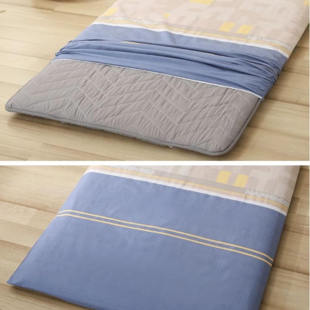 Printed Camping Sleeping Mat Cover with Zipper, Comfortable Futon Mattress Covers Full Size, Zippered Japanese Floor Mattress Protector, RV Mattress Futon Slipcovers,C,150x200cm/59x79in