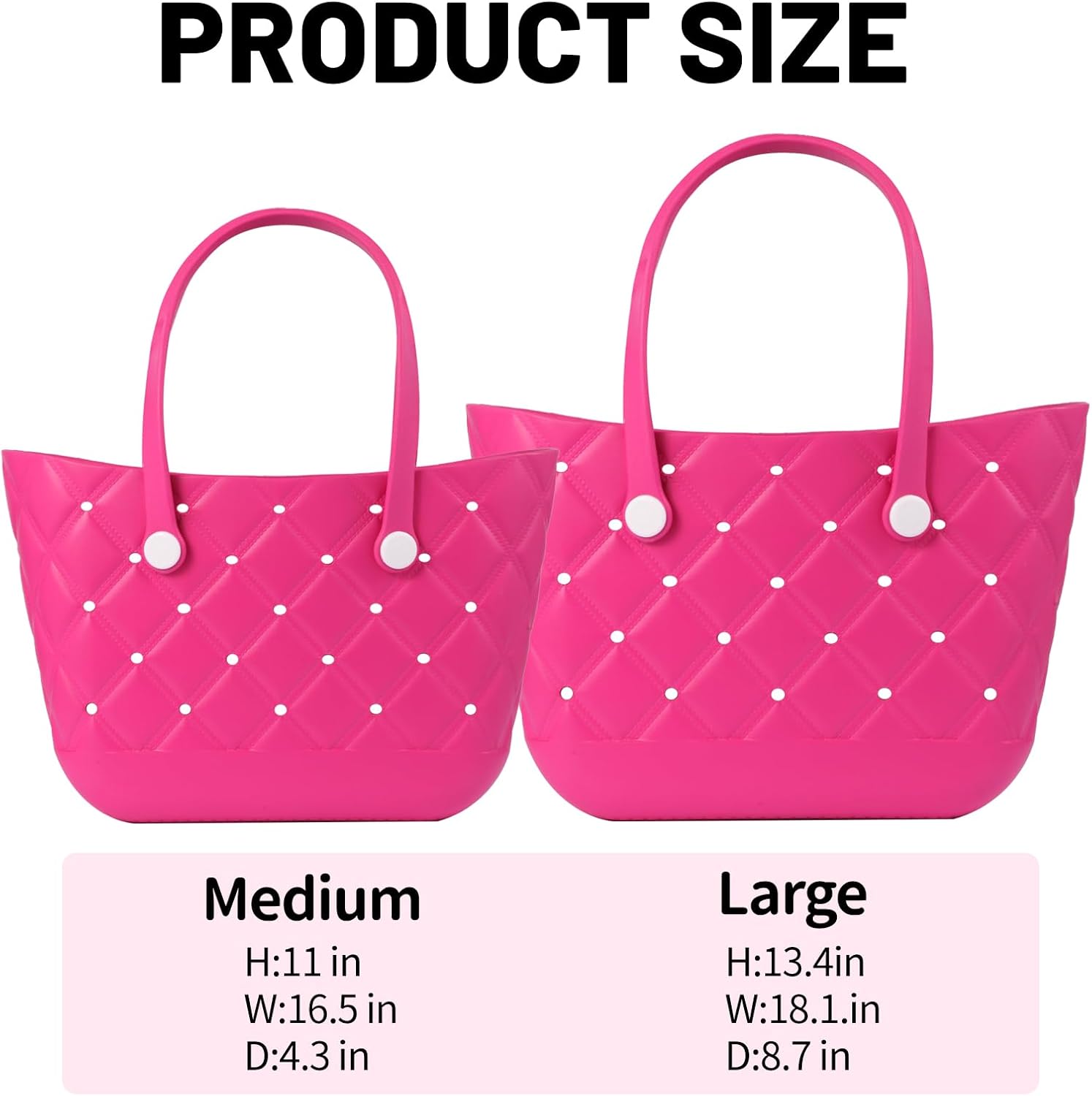 Medium Waterproof Beach Bag for Women Lightweight Rubber Beach Tote For Travel, Pool, Boat, Beach, Sports - Image 3