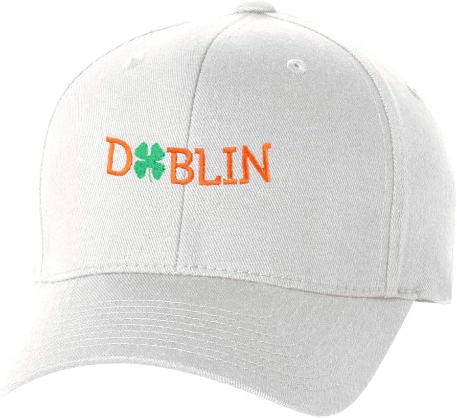 St Patrick's Day Fitted Hat, Four Leaf Clover Flex Fit Baseball Hat - Dublin
