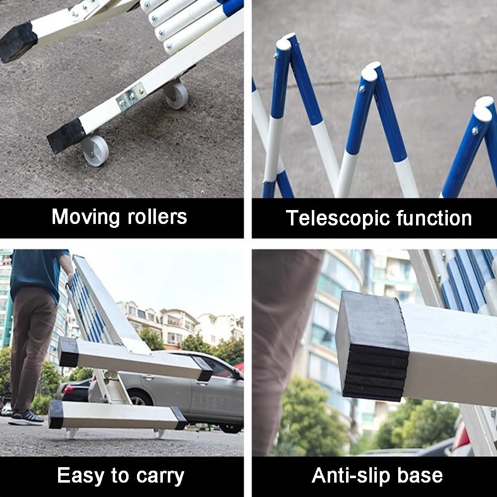 YJEUZCD Retractable Traffic Barricade?Folding Road Partition Driveway Fence, Construction Portable Quickly Block Scissor Gate, 1.2m High(1.2x8m)