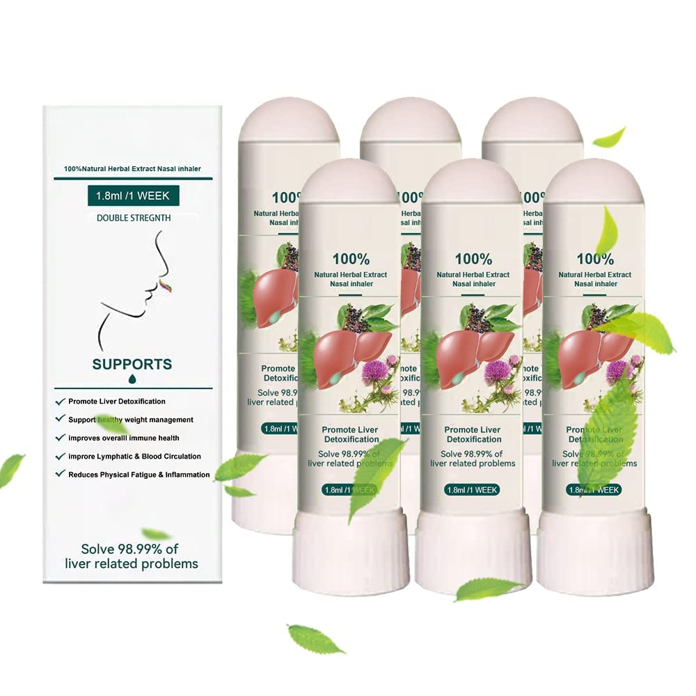 Dubush 6Pcs Liverair Nasal Inhaler Liverair Nasal Inhaler Liver Support & Detox Natural Nasal Inhaler