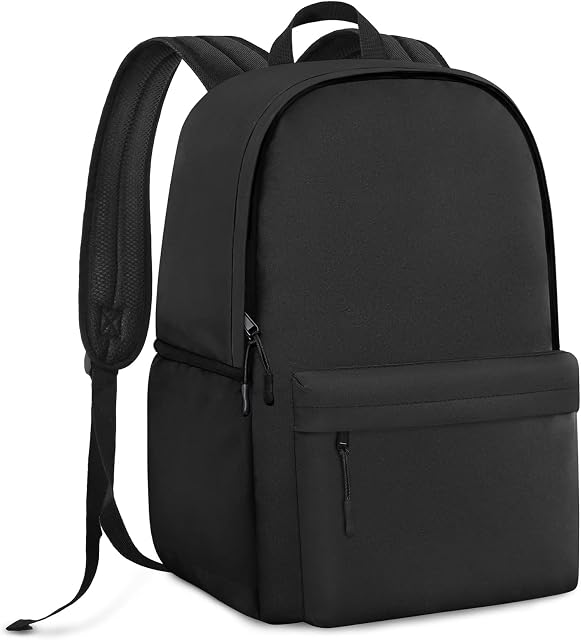 HEEYA Classic Basic Backpack Lightweight Backpack for Travel Work Daily, Black, Daypack Backpacks