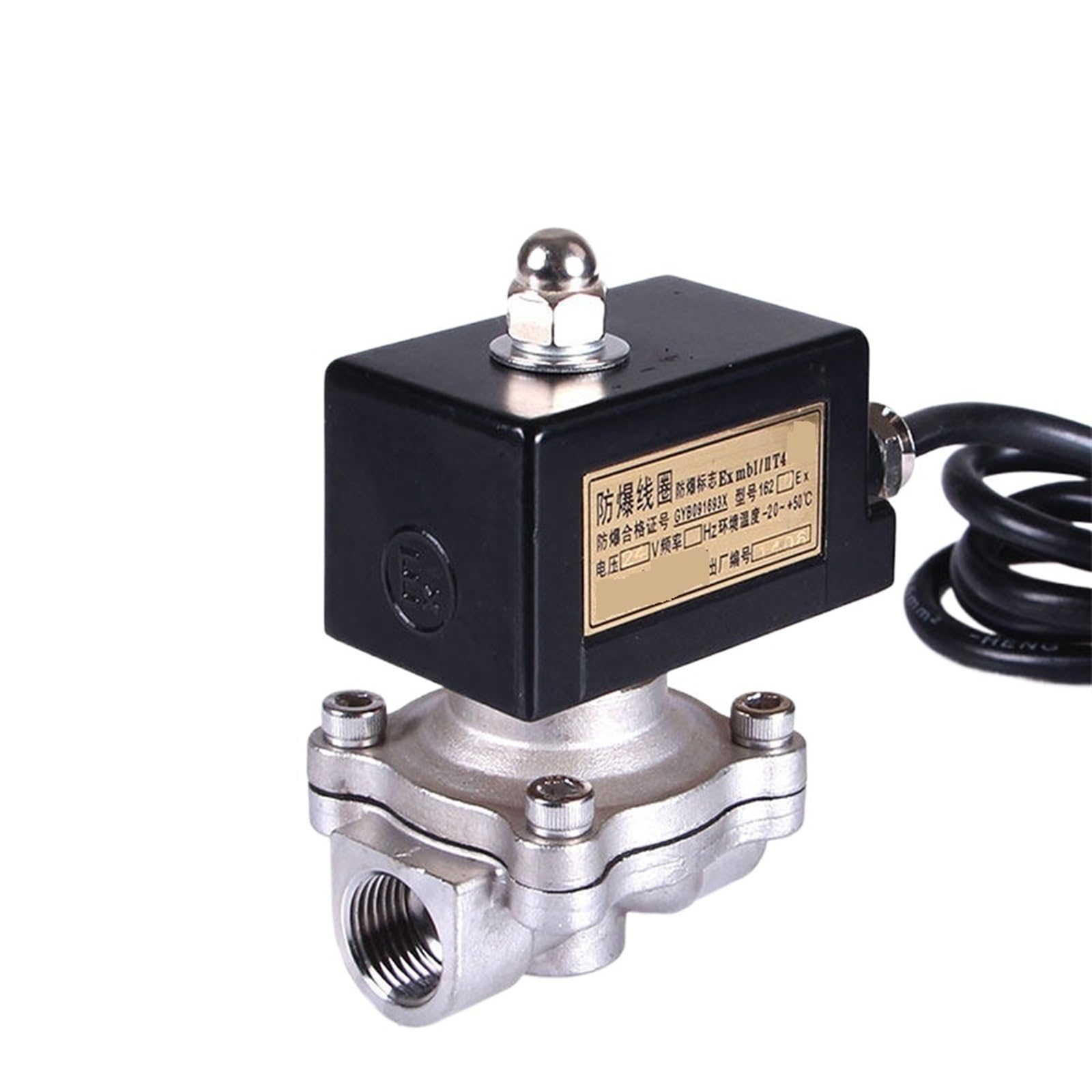 Électrovanne acier inoxydable 1" 220V vanne solénoïde normalement fermée
