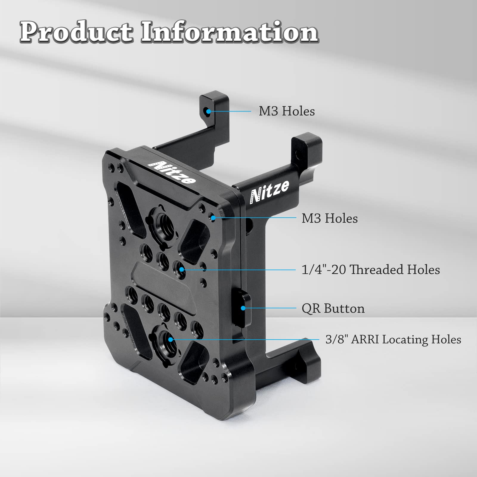 Nitze Support Z Cam V avec adaptateur QR compatible avec caméra Z