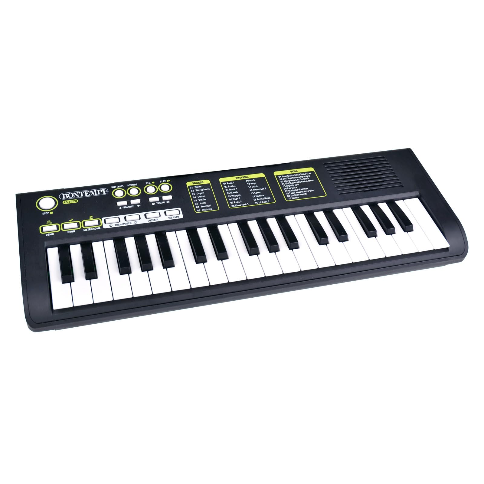 Bontempi KeyRhythm Tastiera Digitale 37 Tasti 2 cm Apprendimento USB-C 544x184x54mm per Bambini