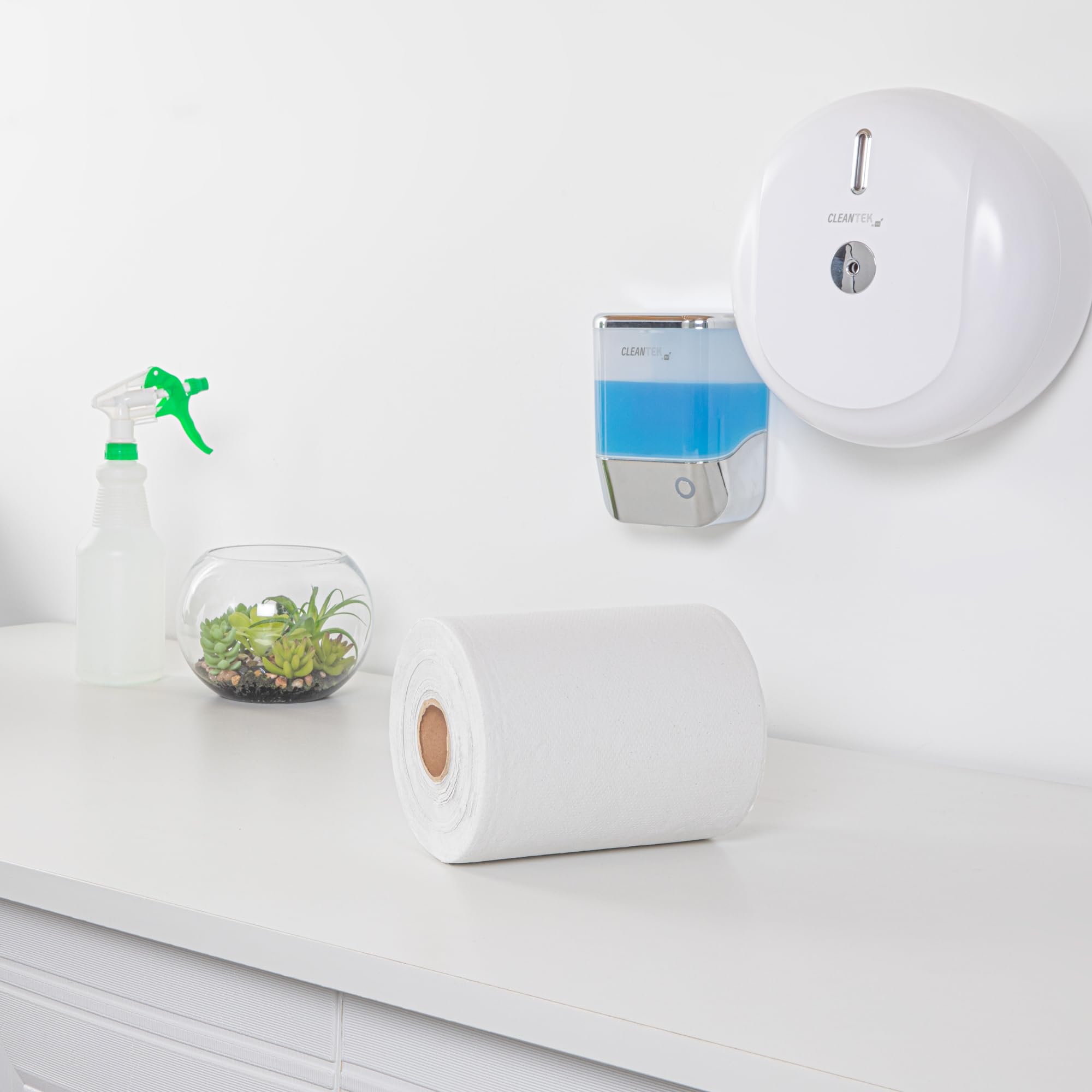 Restaurantware -Clean tek Professional - Toalla de Papel de 600 pies x 8 Pulgadas, 1 Rollo de Toalla de Papel de baño, los dispensadores se Venden por Separado, 1 Capa, Rollo de Toalla de Papel