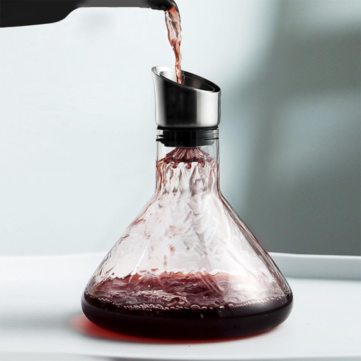 Caraffa Decanter in Vetro Borosilicato Bianco per Vino e Succhi