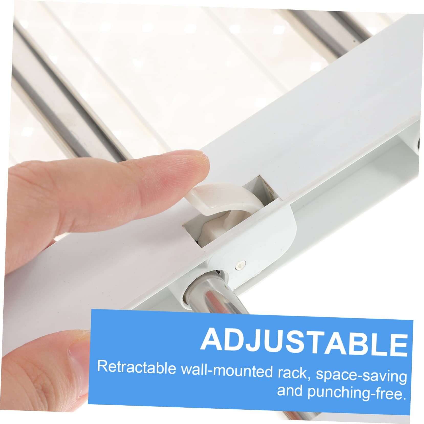 Alipis Closet Storage Rack Wardrobe Bracket for Bathroom Retractable Bracket for Easy Installation