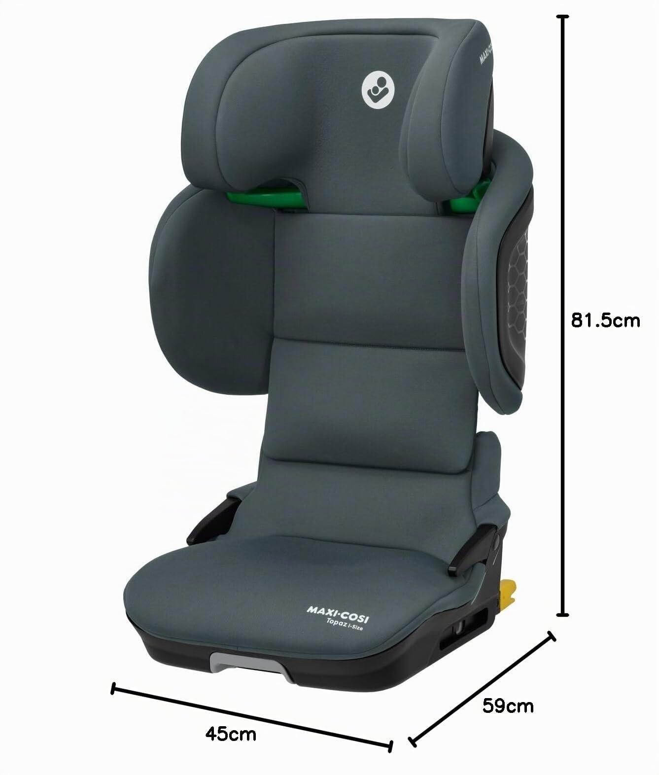 Maxi-Cosi Topaz i-Size, Silla Coche Plegable, Silla de Coche ISOFIX, 3,5-12 a, 100-150cm, Portátil, Altura Ajustable, Protección contra impactos laterales G-CELL, Full Graphite