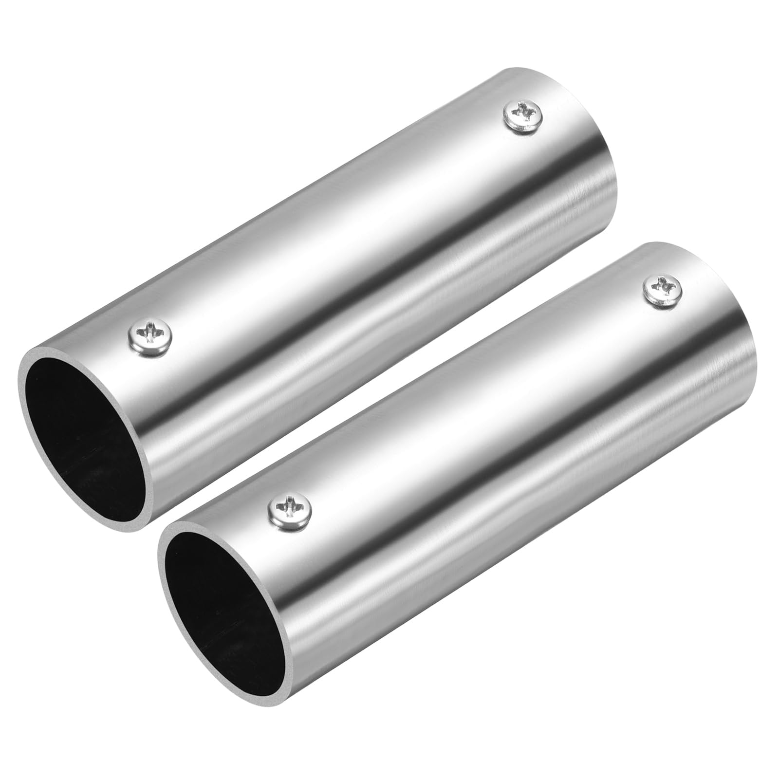 sourcing map 2Pcs 2-Way Straight Pipe Fitting, Fit 32mm OD Pipe Stainless Steel Structural Joint Pipe Connector Chain Link Fence Clamp for Fence Railing Handrail DIY, 120mm Length