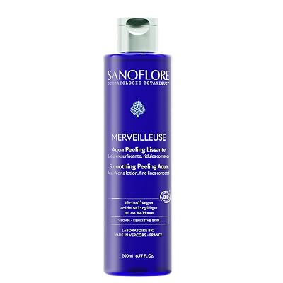 Sanoflore Merveilleuse Aqua Peeling Lissante, Lotion Resurfaçante Bio avec Rétinol Vegan et Acide Salicylique, pour Peaux Sensibles, 200ml