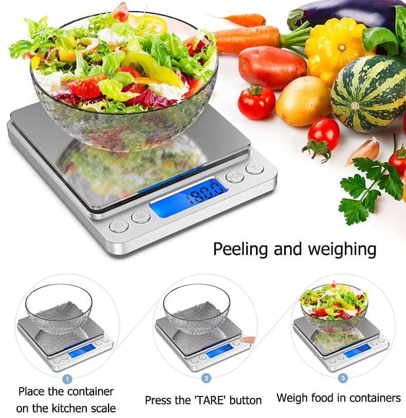 Miniatura 7 de Exquisita báscula de cocina para la perfección culinaria mide con precisión - Capacidad de hasta 11.0 lbs de báscula de cocina de alimentos con