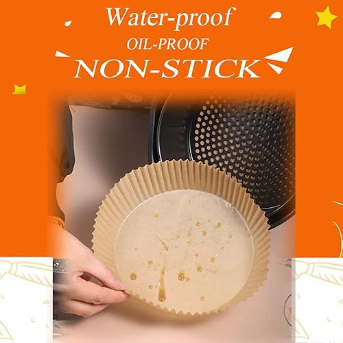 Miniatura 5 de Forro de papel desechable para freidora de aire, 100 forros desechables antiadherentes para freidora de aire, almohadillas de papel desechables para