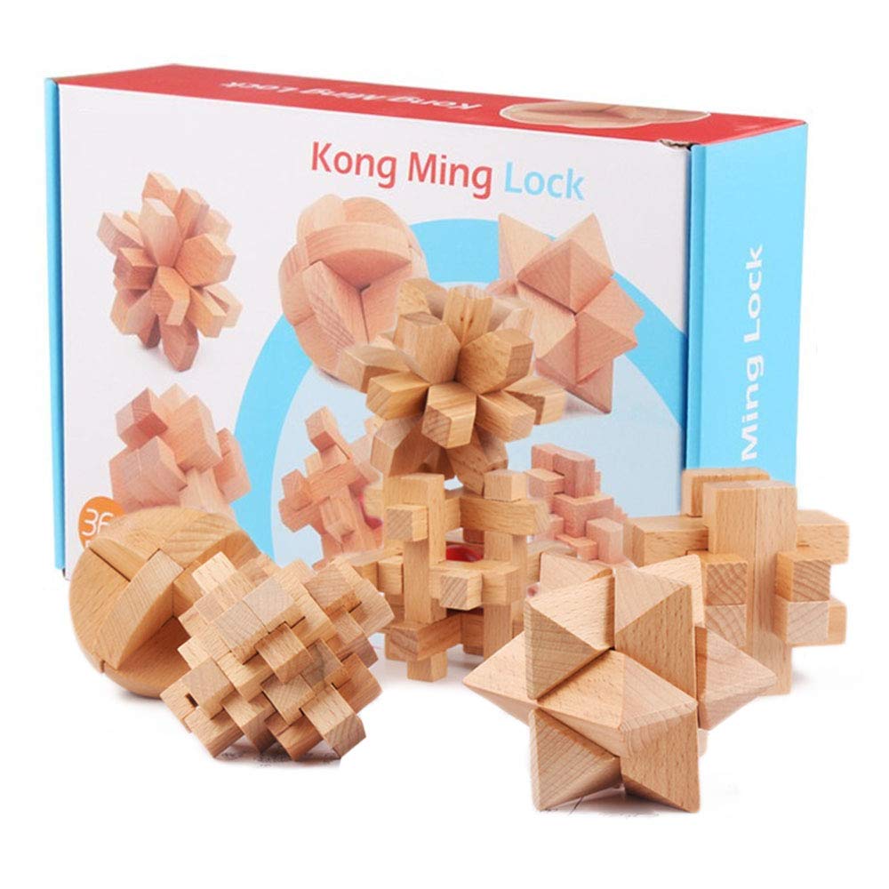 3D Wooden Interlocking Burr Puzzles Game
