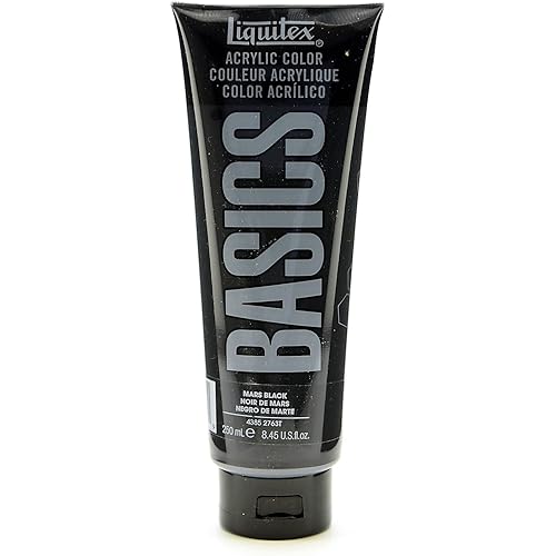 Liquitex BASICS Acrylic Paint, 250ml (8.5-oz) Tube, Mars Black