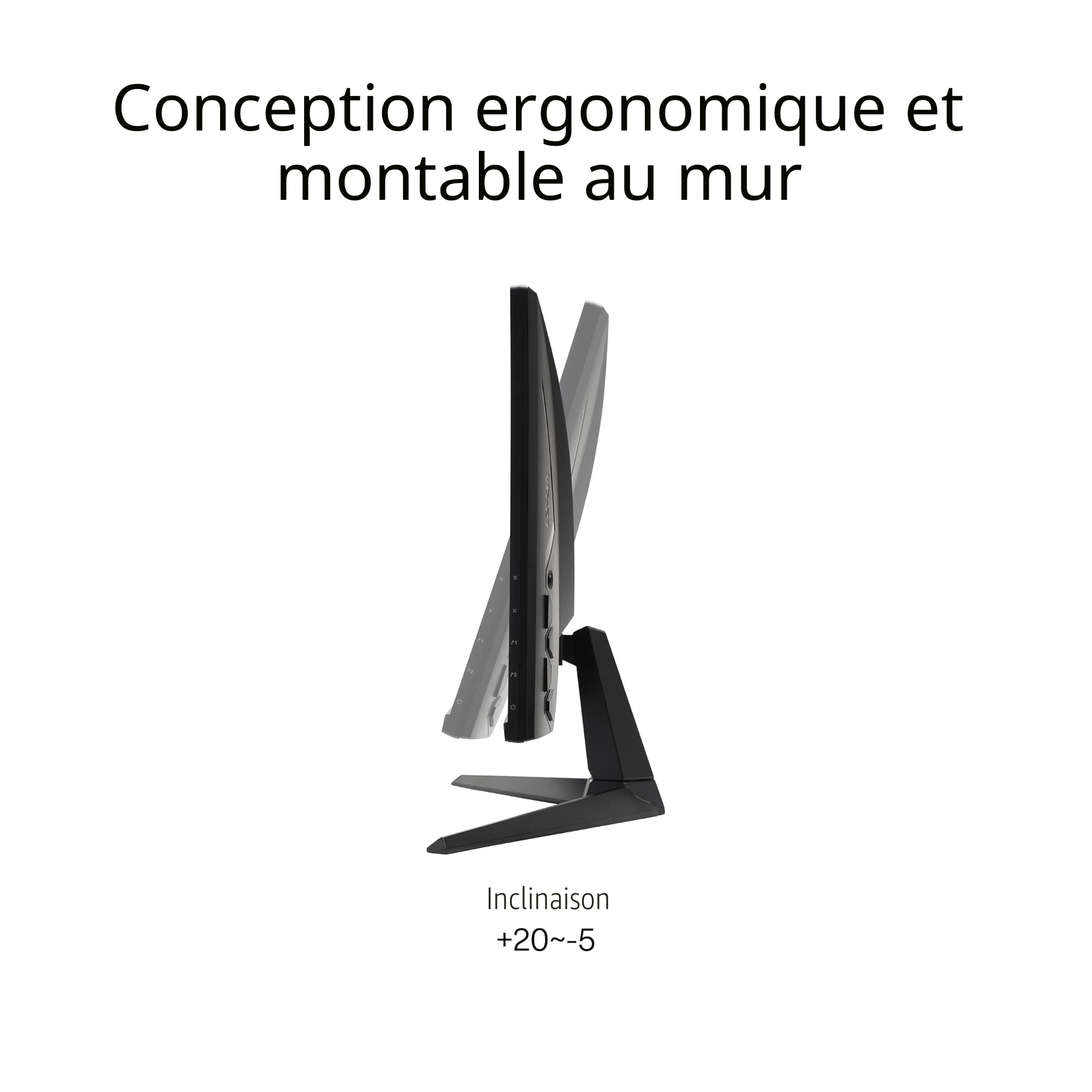 ASUS TUF Gaming VG27AQA1A ― Moniteur Gaming 27" WQHD 2560 x 1440, 170Hz, Temps de réponse 1ms, Freesync Premium, Extreme Low Motion Blur, Shadow Boost, HDR, DisplayWidget Center