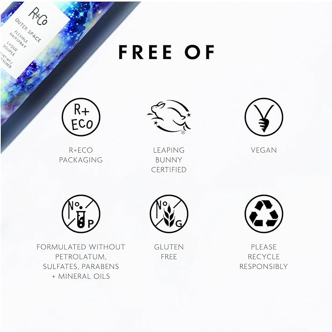 R+Co Outer Space Flexible Hairspray | Every Day Use + Lightweight + Sticky-Free | Vegan + Cruelty-Free | 9.5 Oz