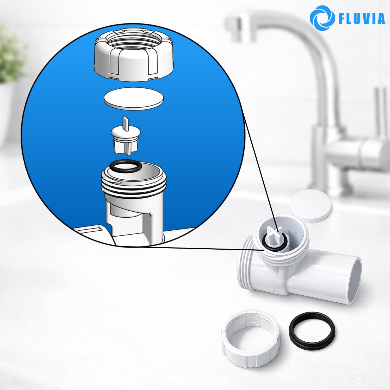 Válvula de Aireación Intercambiable 1 1/4 x 32 Elimina Malos Olores y Gorgoteo en Desagües – Fácil Instalación para Lavabo, Fregadero y Bote Sifónico Fluvia — view 5
