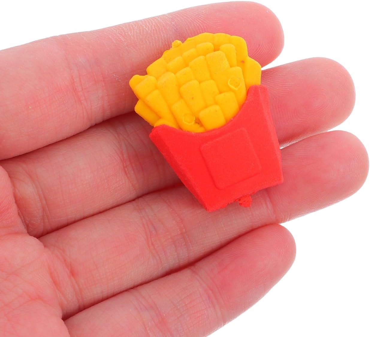 French Fries Erasers 30 Pcs Mini Food Erasers TPR Cute School Supplies for Kids Classroom Prizes Party Favors for Drawing and Desk Decor