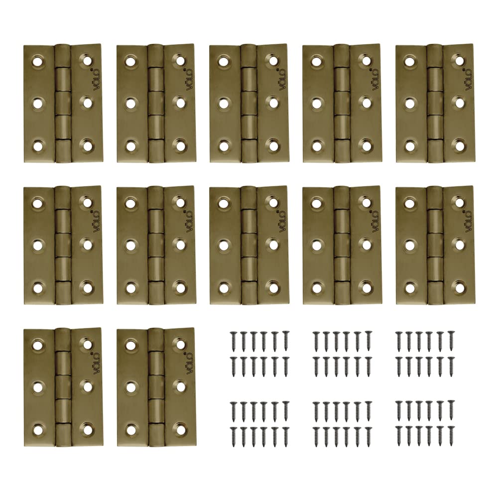 Volo Premium Concealed Door Butt Hinges 3 inch x 12 Gauge/2.5 mm Thickness, Slow Motion Butt Hinge (Stainless Steel)(Color: Antique Brass) (B0BR3X8JXN) Amazon Price History, Amazon Price Tracker