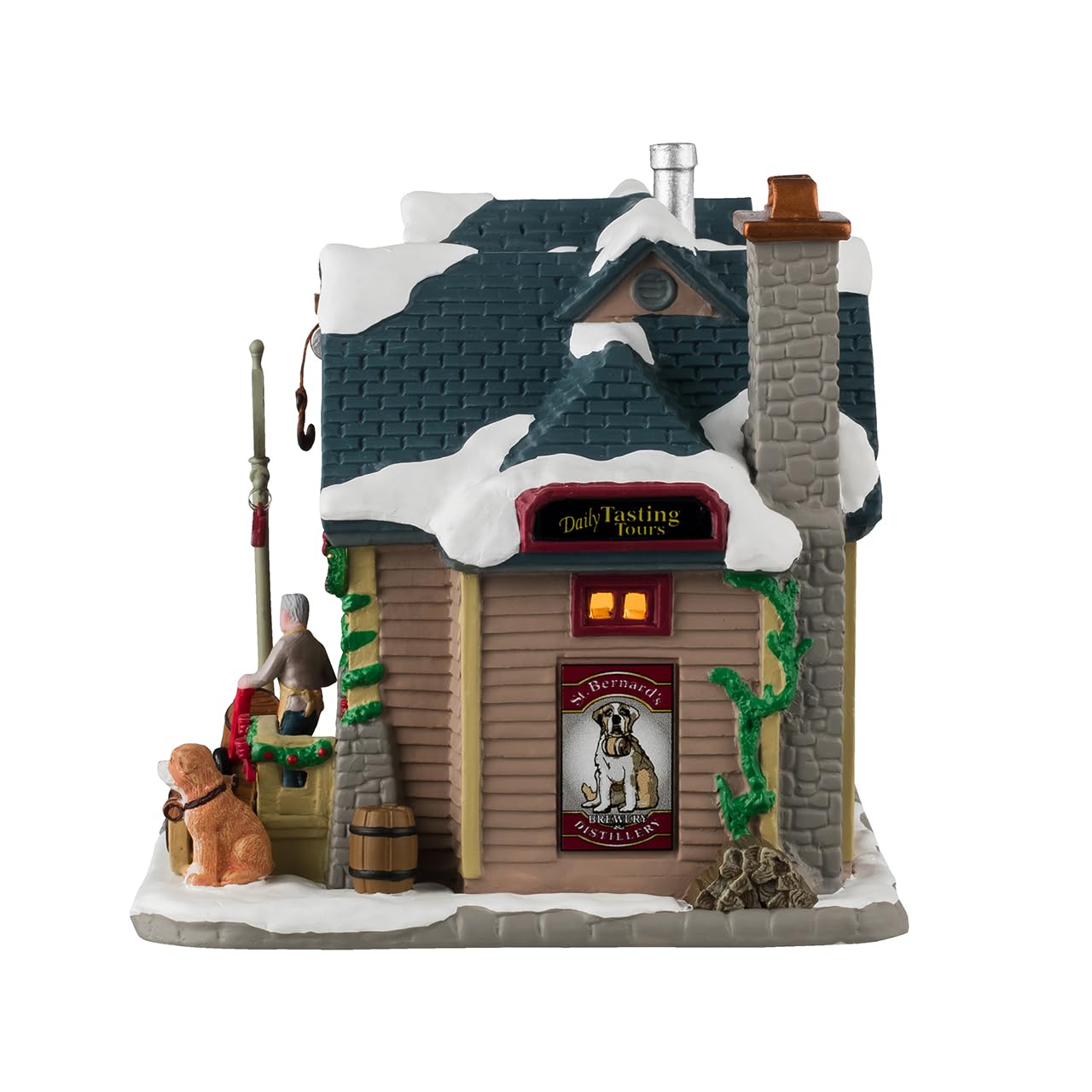 LEMAX Edificio illuminato led "St. Bernard's Brewery & Distillery" in porcellana H14.5 x 17.7 x 14.5 cm