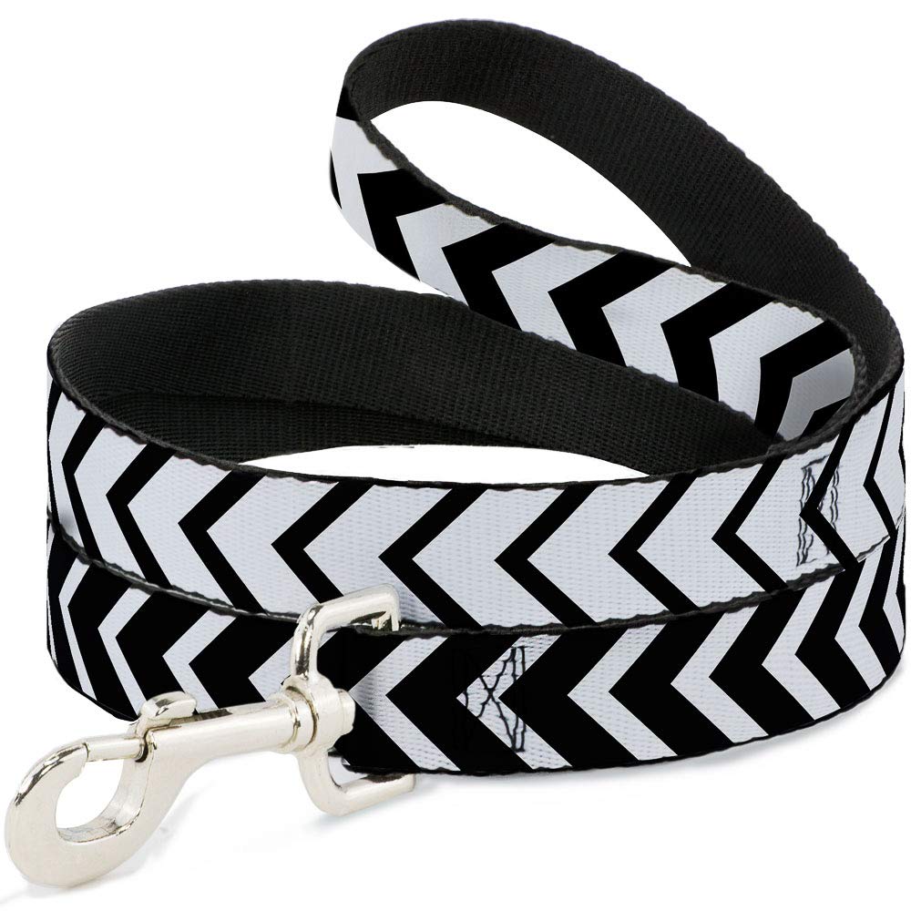 Laisse pour chien chevron noir blanc 1,8 m aux finitions soignées