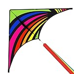 Mint\'s Colorful Life Delta Kite for Kids & Adults, Extremely Easy to Fly Kites with 3 Ribbons and 300ft Kite String, Best Kites for Beginners (Rainbow)