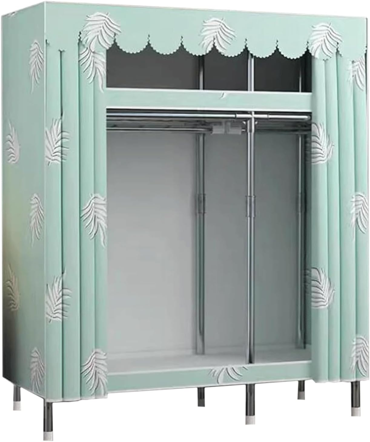 Portable Wardrobe Closet Thickened Steel Pipe Clothes Closet for Bedroom Hanging Large Closet Lightweight Portable Closet(B)