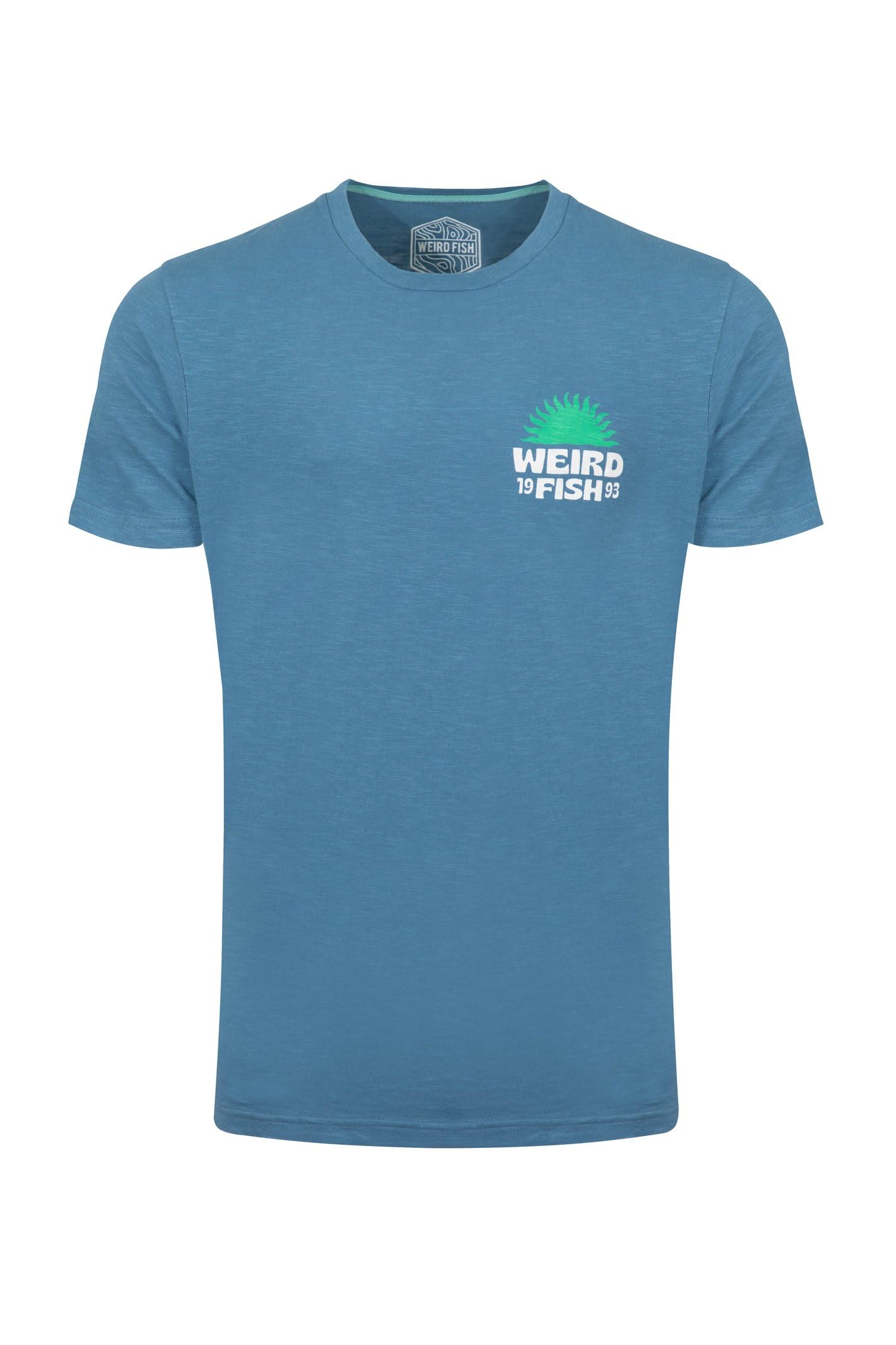 Weird Fish Men's Washed Blue Sun Beam Back Print Graphic T-Shirt Size L