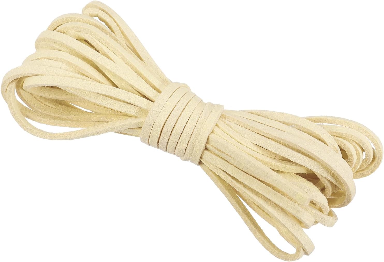 PATIKIL 5.5 Yards x 3mm Faux Suede Leather Cord, Leather Lace String for Bracelet Necklace Beading Making DIY Crafts, Beige