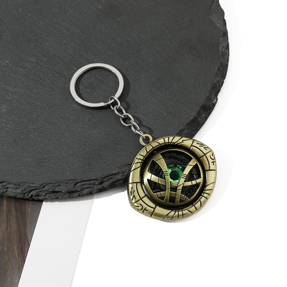 Yaa Catchy Doctor Strange Infinity Eye of Agomotto Stone Rotating Keychain antique colour Metal-image-46