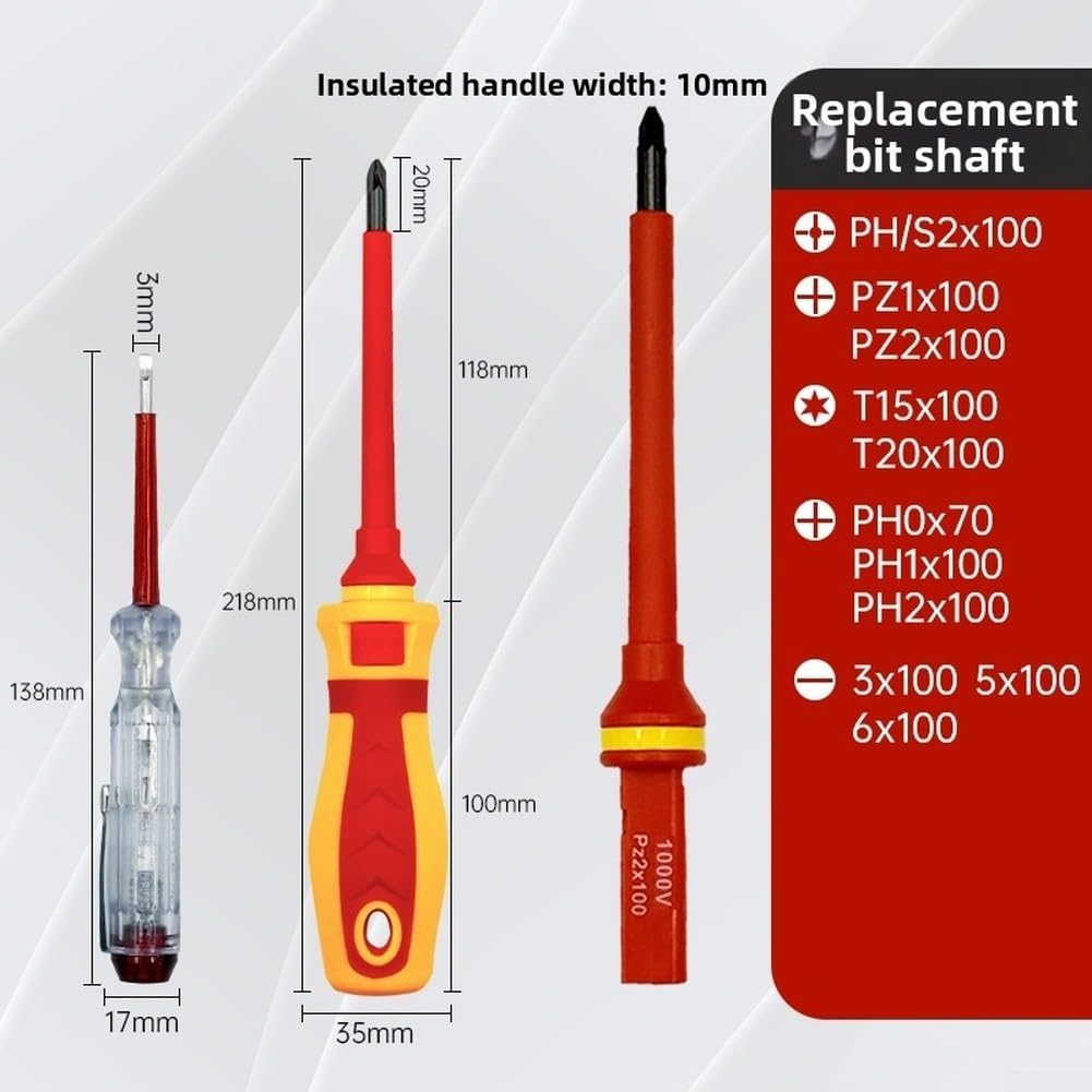 Jeu de tournevis isolés, 13 pièces pour cruciformes et têtes plates, outils résistants à la tension pour travaux électriques, kit d'électricien professionnel