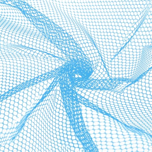 59" x 72"(2 Yards) Mesh Fabric Slightly Stretchy for Sewing Projects, Backpack Pocket and Straps, Netting Clothes and Shopping Bag (Sky Blue)