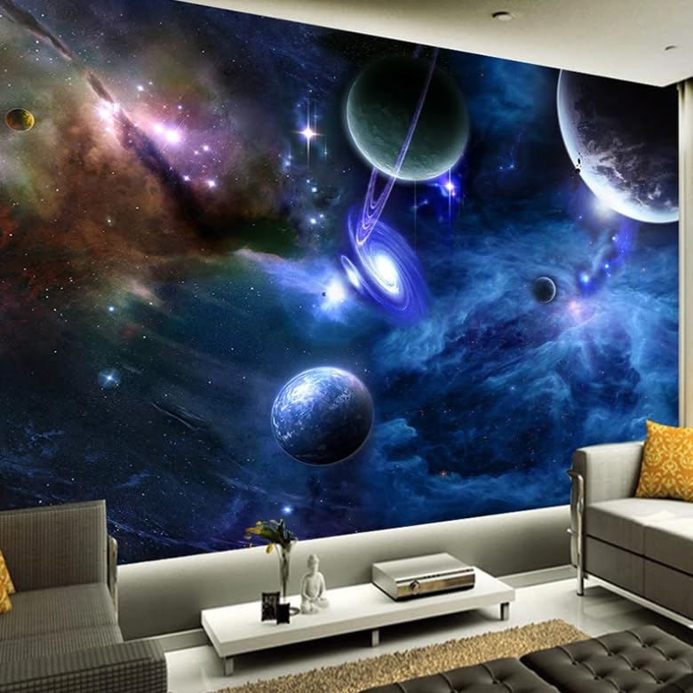 Papier peint univers panoramique pour décoration murale de nuit - 4