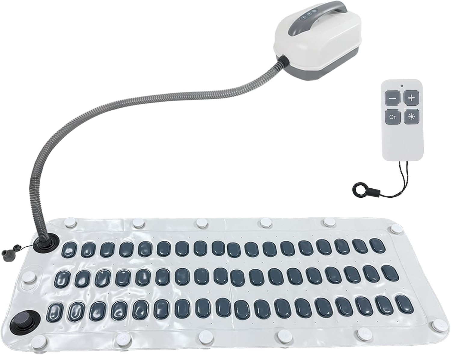 Tapis de bain électrique à bulles – Bulles et chauffage réglables, tapis de massage portable imperméable avec ventouses antidérapantes pour une relaxation complète du corps