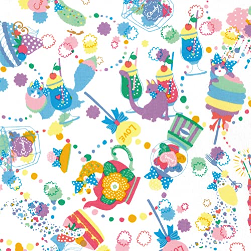 KIYOHARA Kayo Horaguchi オックス sugar high 生地 綿 100% 110cm巾×1mカット Col.W ホワイト HKF-67C