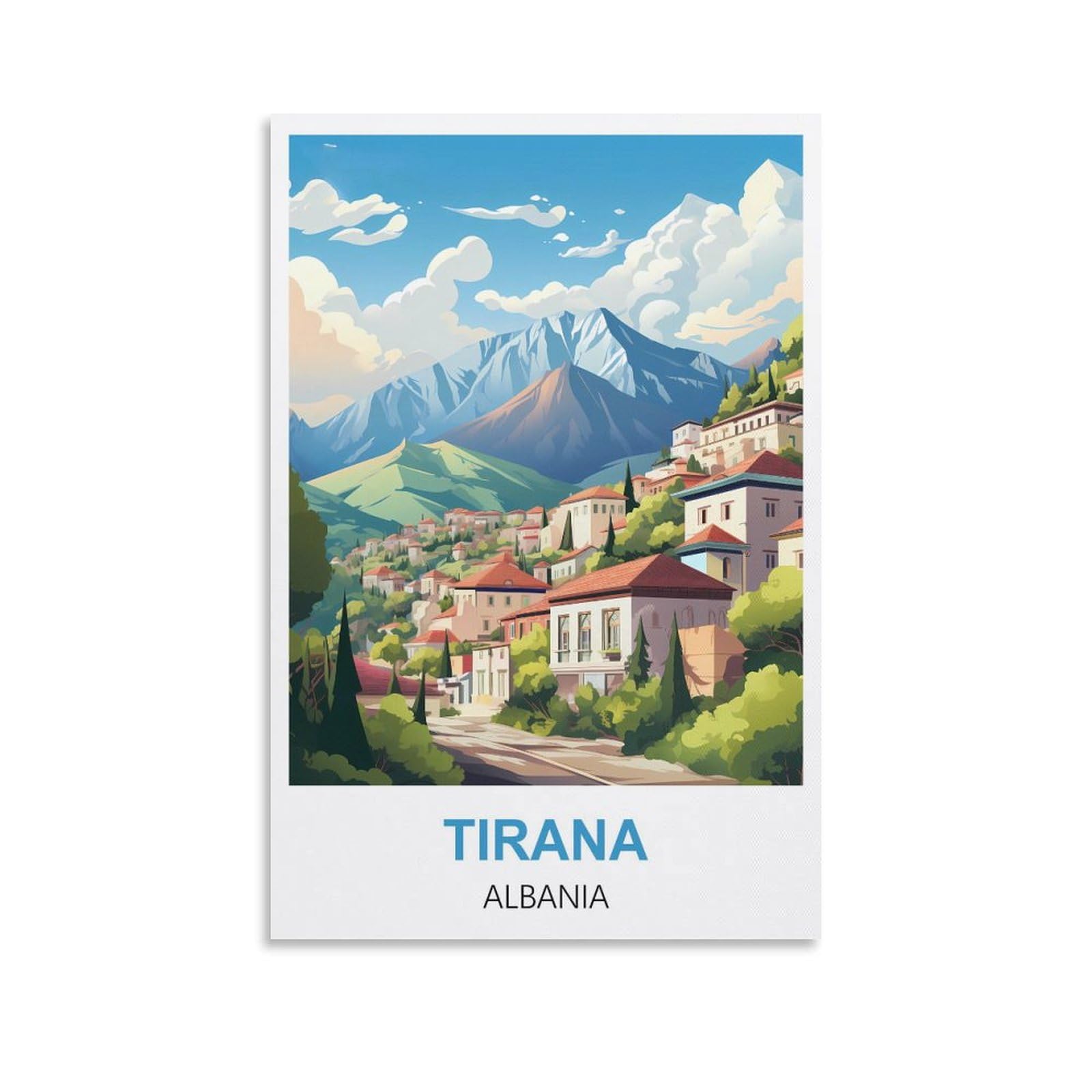 EZMLFA 5D Diamond Art Kits Adults,Tirana Albania,Gem Art,Crystal Kits Round Drill for Home Wall Decor Gifts,Women,Men 30x40cm