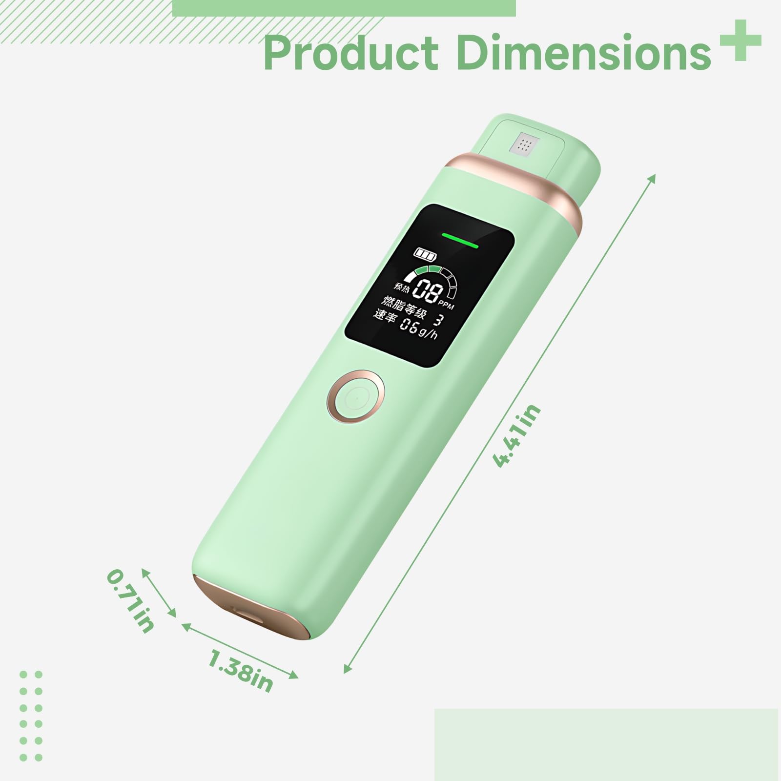 Keto Diet Breath Analyzer Meter Ketone Breath, rilevamento chetosi in tempo reale, monitoraggio accurato della frequenza brucia grassi, design portatile, ideale per utenti cheto, ricaricabile