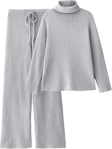 TYSORT Women’s Winter Woolen Turtleneck Sweater with Pajama | Warm Winter Wear Cord Set | Woolen Tracksuit Loungewear Set