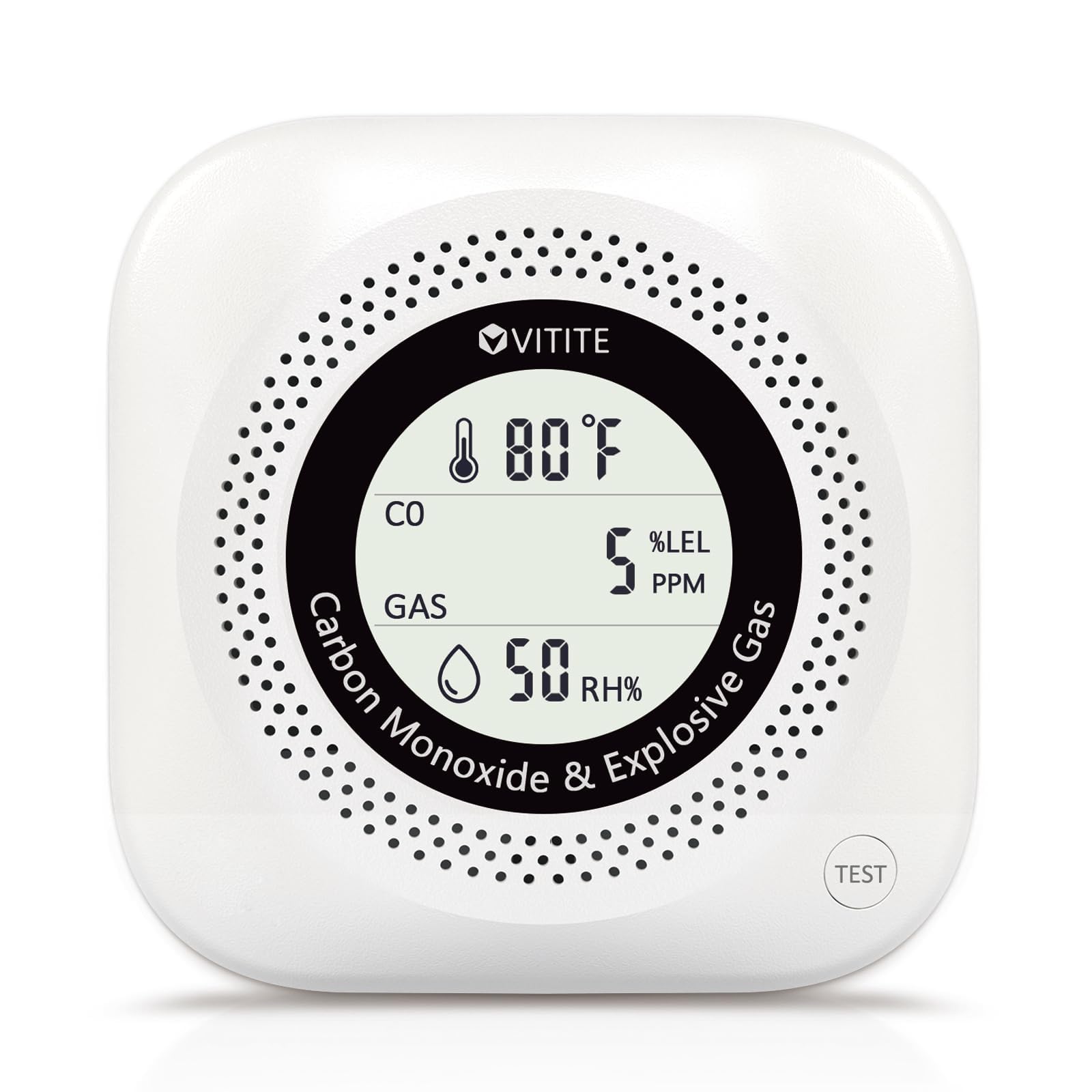 Carbon Monoxide Detectors Plug in, 4 in 1 Natural Gas, CO, Propane, Temp, Humidity & Explosive Gas Alarm for Home, Hotel, Kitchen, Camper