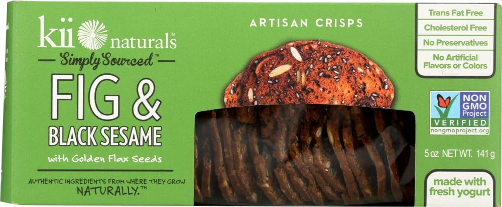 Kii Naturals Fig & Black Sesame Artisan Crisps 5 oz each (1 Item Per Order)